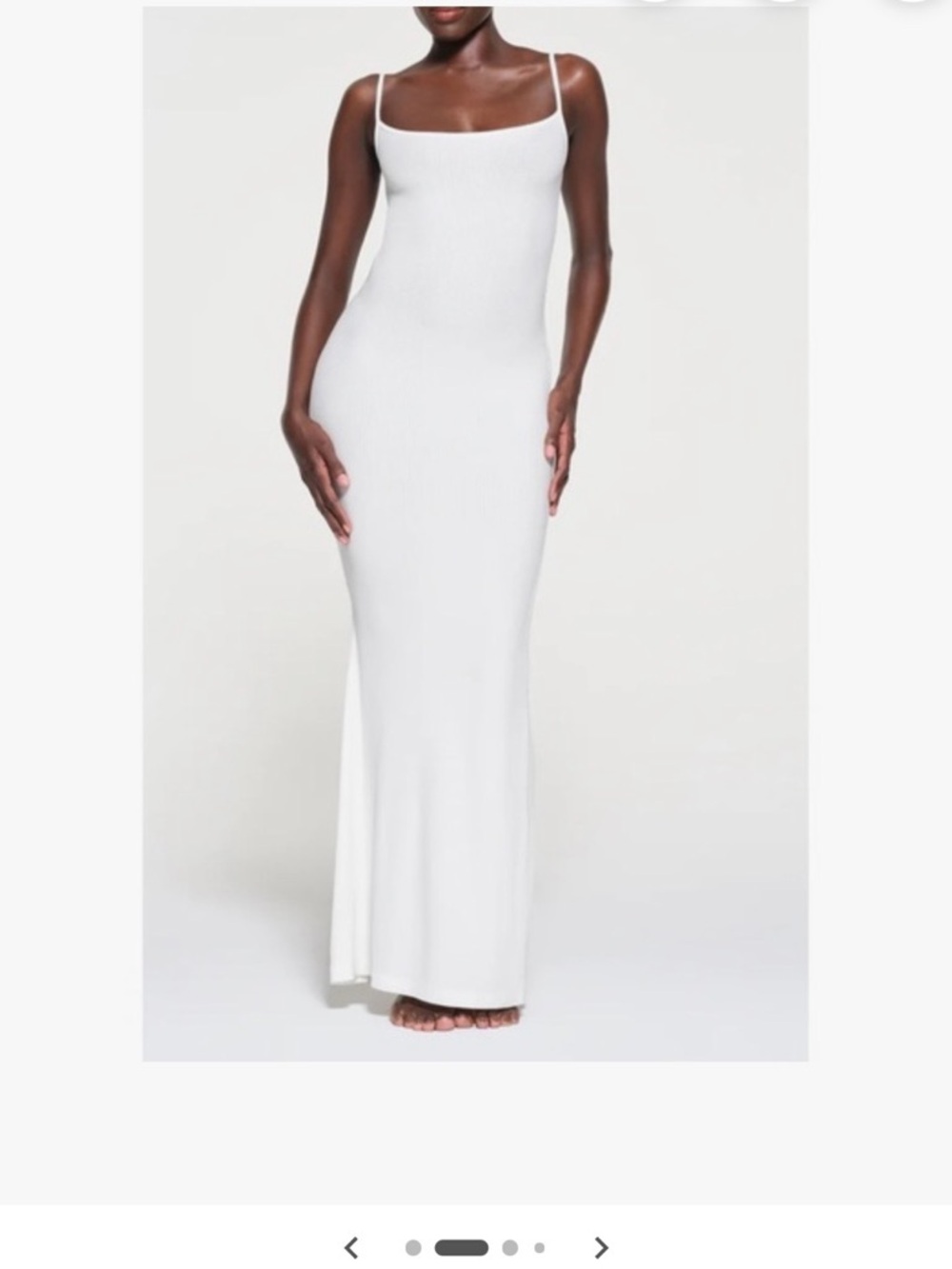 SKIMS White Size Medium Soft Ribbed Maxi Dress